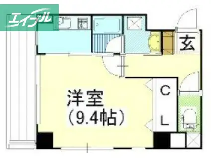 リヴィエールヴェルト(1K/4階)の間取り写真