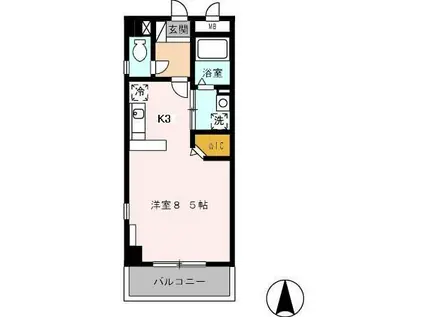 PARK FRONT NAKAMURA(ワンルーム/4階)の間取り写真