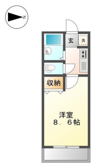 メゾンJEUNE(1K/2階)の間取り写真