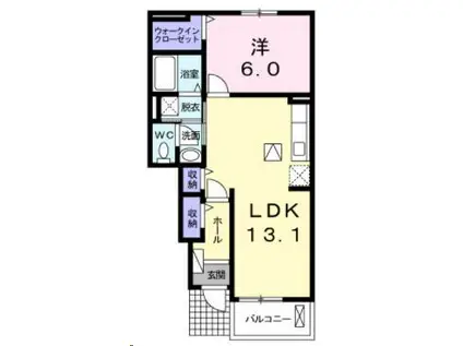 銀河 1 ・ 2(1LDK/1階)の間取り写真