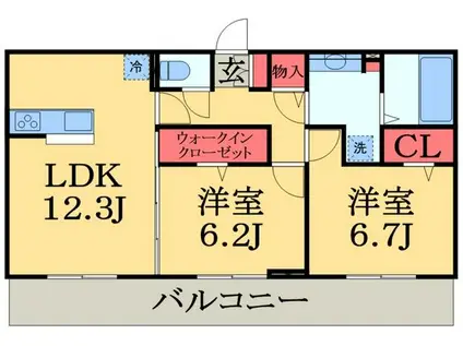 グラナート(2LDK/3階)の間取り写真