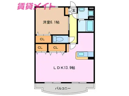 エスペランサ・アイ(1LDK/1階)の間取り写真