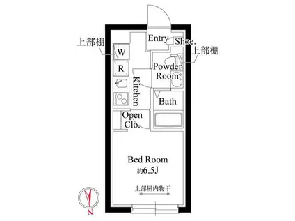 プランドール市川(1K/B1階)の間取り写真