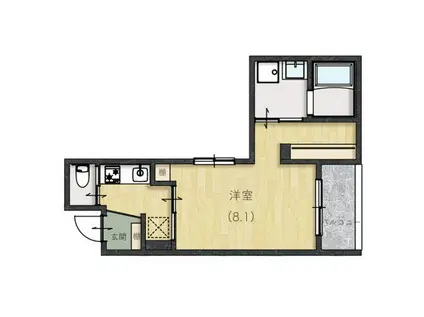 LA VIE大町東(1K/2階)の間取り写真