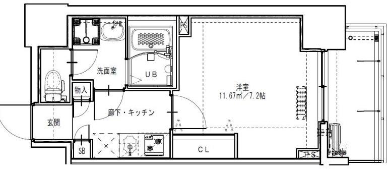 ファーストフィオーレ九条III(1K/10階)の間取り写真