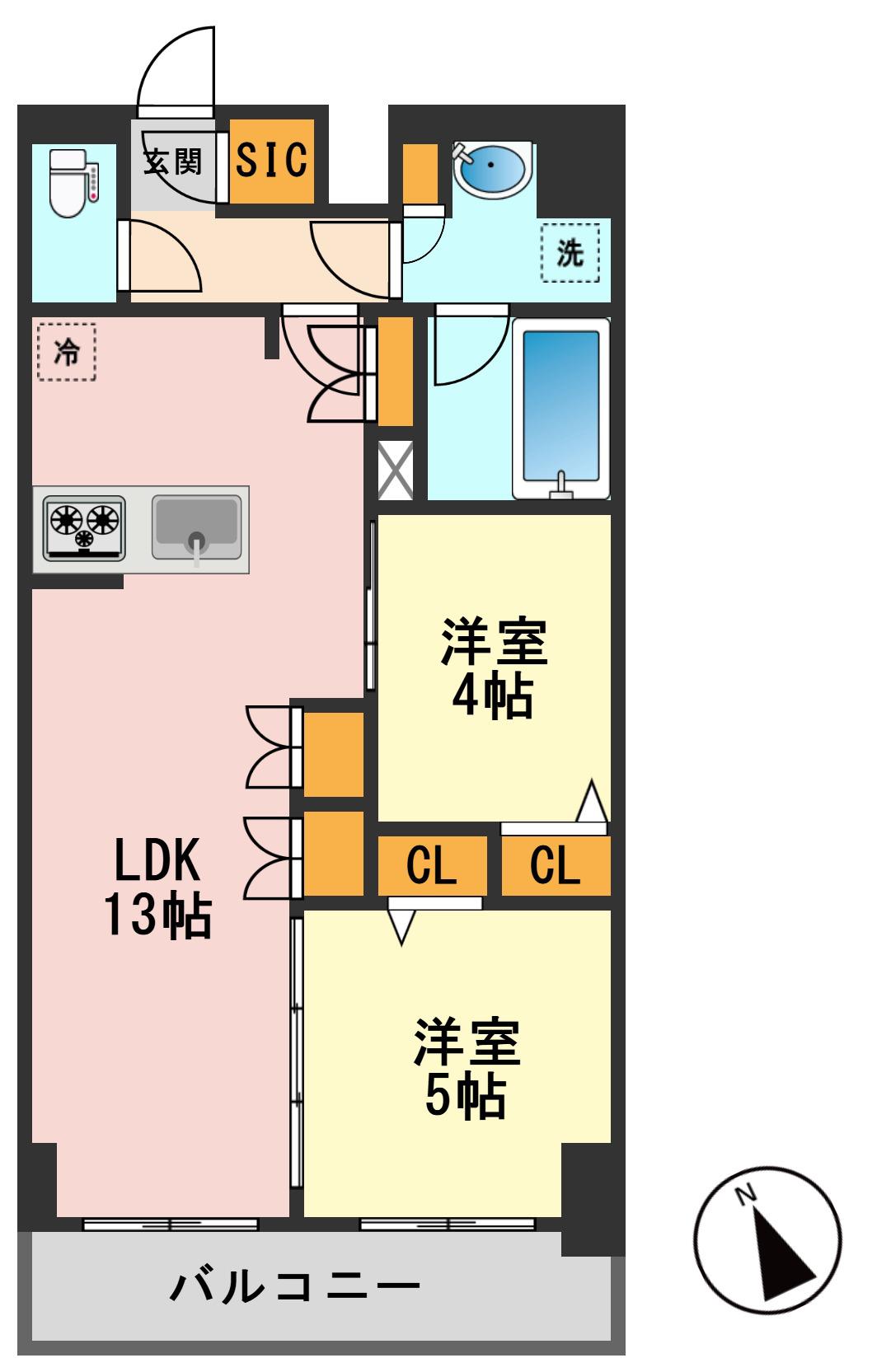 アーバンパーク船堀II(2LDK/1階)の間取り写真