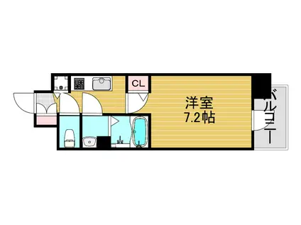 スワンズシティ梅田ウエスト(1K/11階)の間取り写真