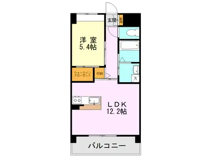 オネット出水(1LDK/2階)の間取り写真