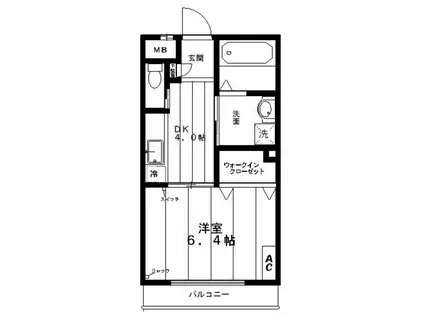 COMODO VITA(1DK/3階)の間取り写真