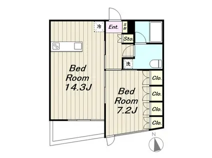 RAFFINO TAMAGAWA(1LDK/6階)の間取り写真