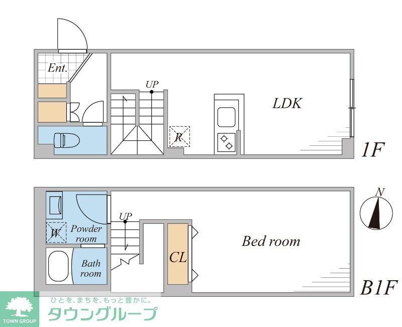 LEGALAND桜新町ANNEX(1LDK/B1階)の間取り写真