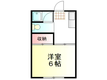 コーポ殿山(1K/2階)の間取り写真