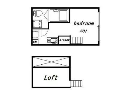 MIURA-II(ワンルーム/2階)の間取り写真