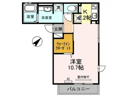 DREAM曽根駅前(1K/2階)の間取り写真