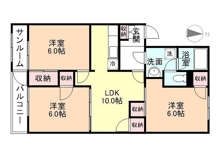 グレイスハイム岡田(3LDK/2階)の間取り写真