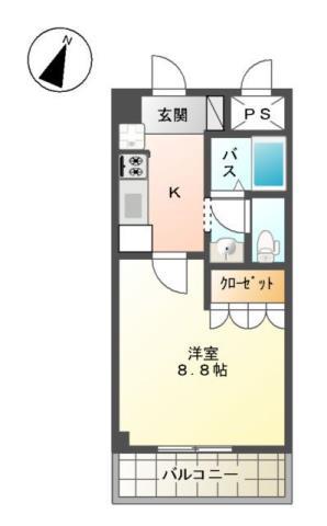 ポスト・マローネ(1K/2階)の間取り写真