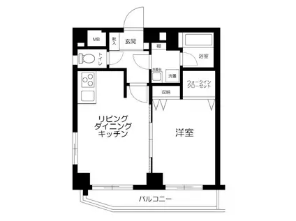 サンテミリオン恵比寿(1LDK/9階)の間取り写真
