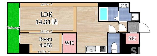 LEGALAND猫 MIYAKOJIMA(1LDK/4階)の間取り写真