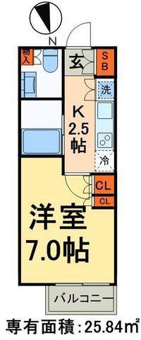 パークアクシス新御徒町イースト(1K/6階)の間取り写真