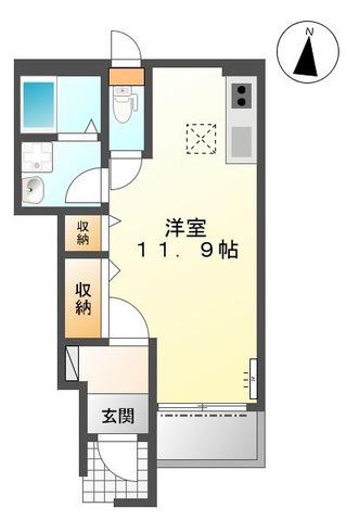 クレシア(1K/1階)の間取り写真