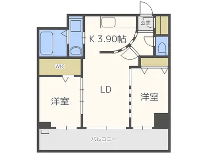 コローレ知事公館前(2LDK/8階)の間取り写真