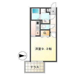 BRANCHE金山(ワンルーム/1階)の間取り写真