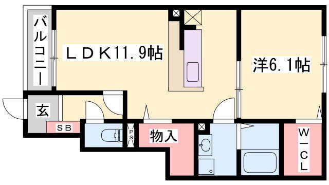 メモアールII(1LDK/1階)の間取り写真