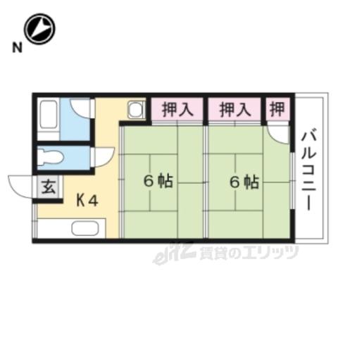 東陽コーポ(2K/2階)の間取り写真
