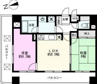 ラヴィータ谷塚駅前I(2LDK/3階)の間取り写真