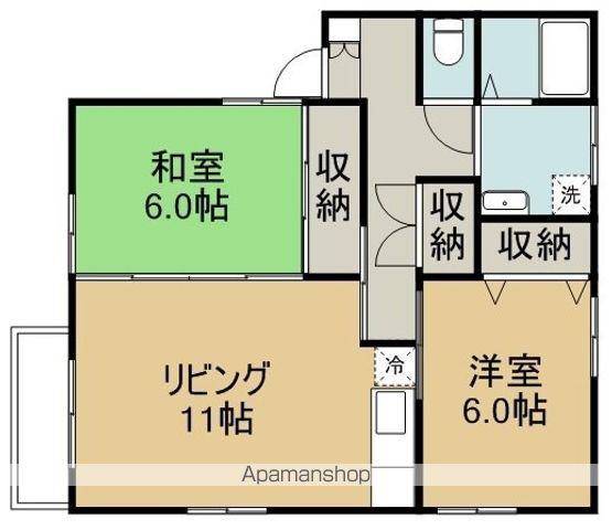シャルマンFUJISAWA(2LDK/1階)の間取り写真