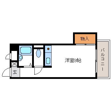 オークヒル東篠崎B(ワンルーム/4階)の間取り写真