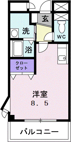 グレイスヴィラ(ワンルーム/3階)の間取り写真
