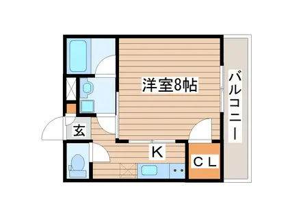 カピートロ・I(1K/1階)の間取り写真