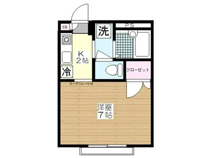 エクセル烏山(ワンルーム/2階)の間取り写真