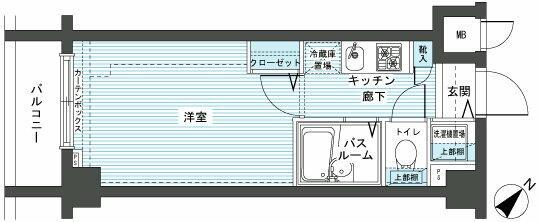 フェニックス新横濱エオール(1K/3階)の間取り写真