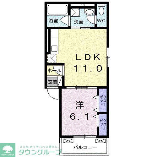モアナレイ130ヒルズ(1LDK/2階)の間取り写真