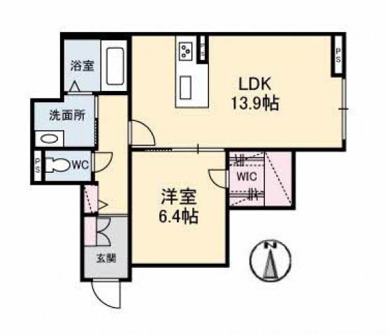 シャーメゾンクオリスタ(1LDK/1階)の間取り写真