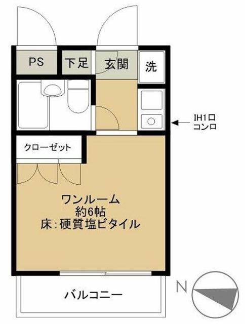 フェニックスマンション阿佐谷第2(ワンルーム/4階)の間取り写真