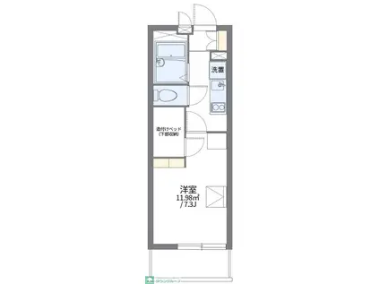 レオパレスグランド オープリー(1K/2階)の間取り写真