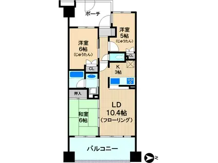 ヨコハマオールパークス 第四街区 L棟(3LDK/5階)の間取り写真