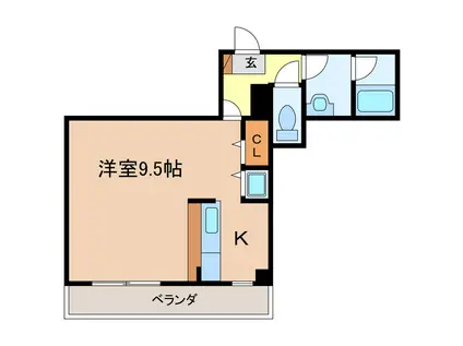 メゾンシャルマン・エレガンテ(1K/2階)の間取り写真