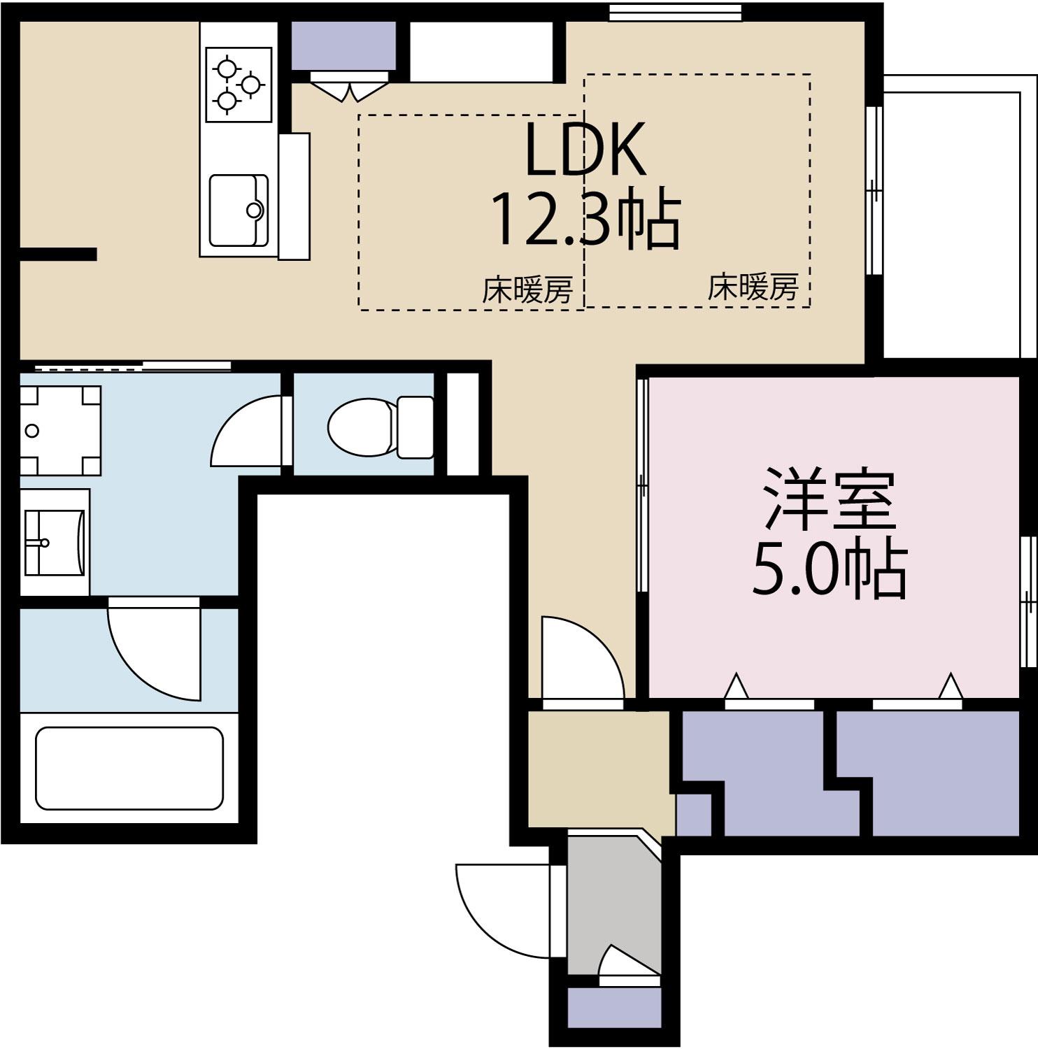 南青山7丁目メゾン(1LDK/1階)の間取り写真