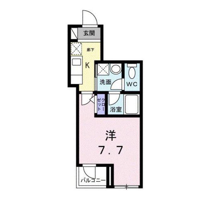 ライズ脇田町 B館(1K/3階)の間取り写真
