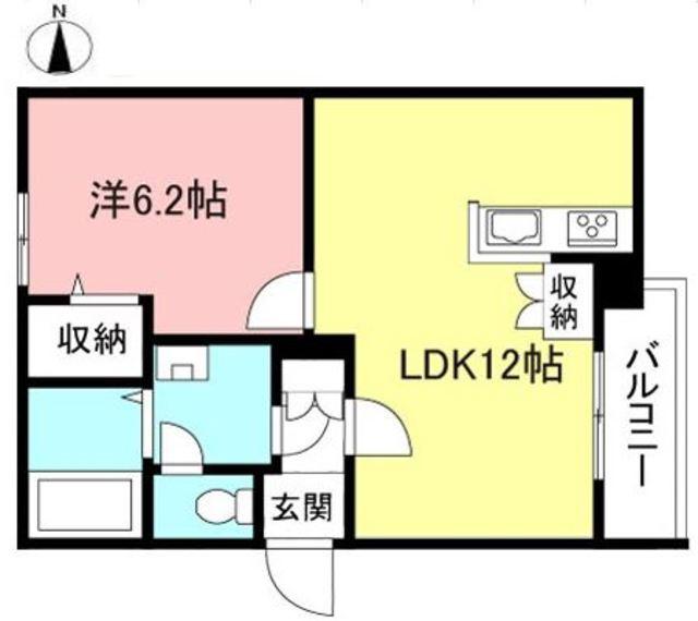 グランオーク松原(1LDK/2階)の間取り写真