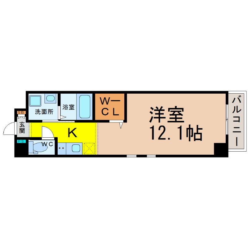 丸の内エンブルコート(ワンルーム/8階)の間取り写真
