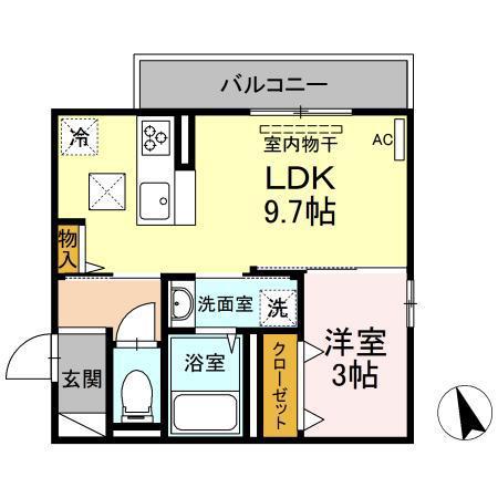 FELIZ(1LDK/1階)の間取り写真
