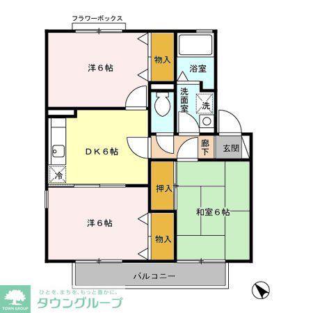 ビューセントラルB(3DK/2階)の間取り写真