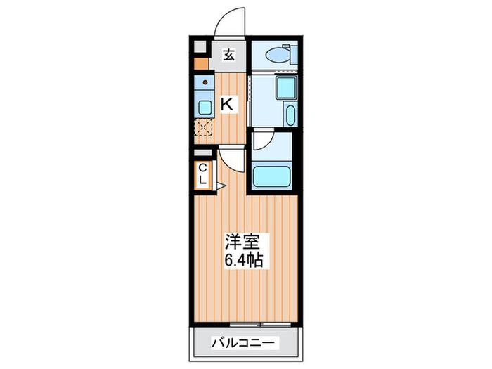 ALEGRIA常称寺(1K/3階)の間取り写真