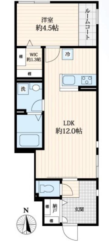 MAISON ROSE(1LDK/1階)の間取り写真