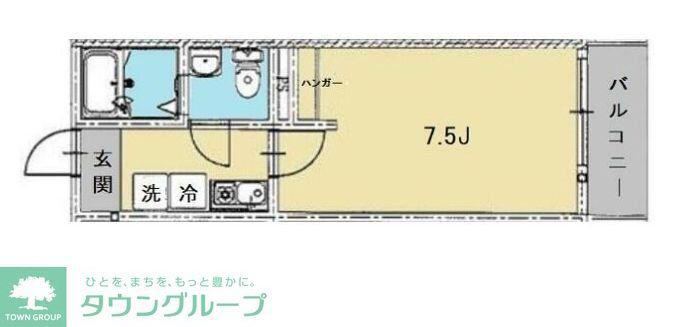 フラットフィールド金沢文庫(1K/2階)の間取り写真